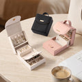 Cross-border Portable Jewelry Box A Compact Travel-sized Organizer For On-the-go Use