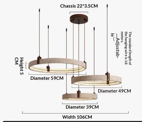 Living Room Chandelier Round-ring Main Light For The Hall Bedroom Chandelier