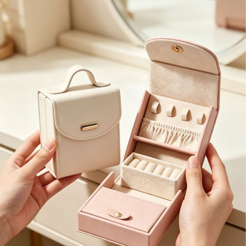 Cross-border Portable Jewelry Box A Compact Travel-sized Organizer For On-the-go Use