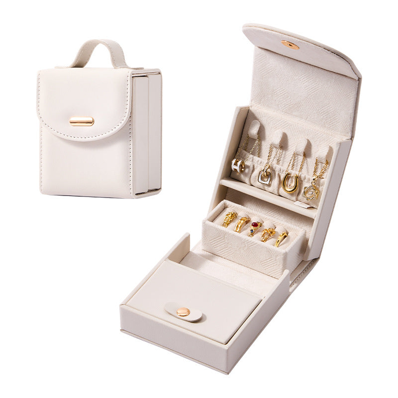 Cross-border Portable Jewelry Box A Compact Travel-sized Organizer For On-the-go Use